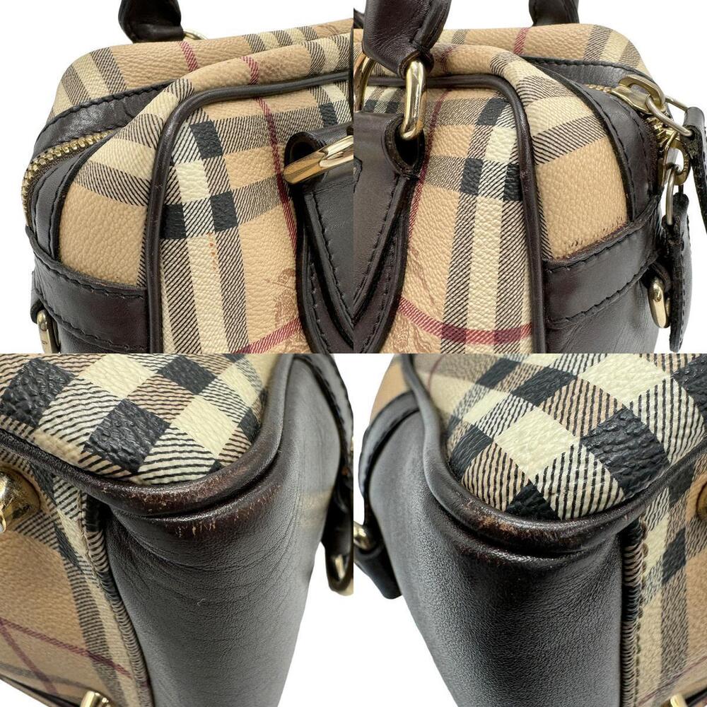 Burberry handbag coated canvas leather brown beige - Picture 3 of 4